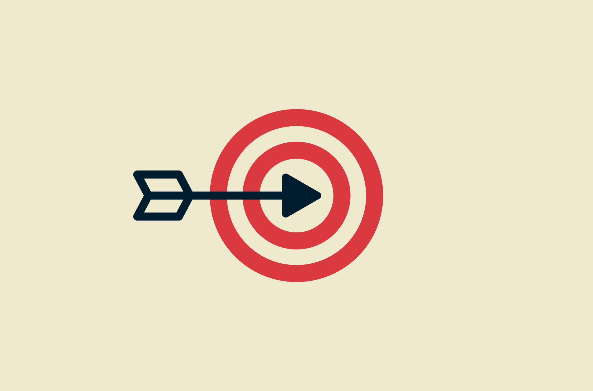 An arrow hitting a target representing niche streaming services