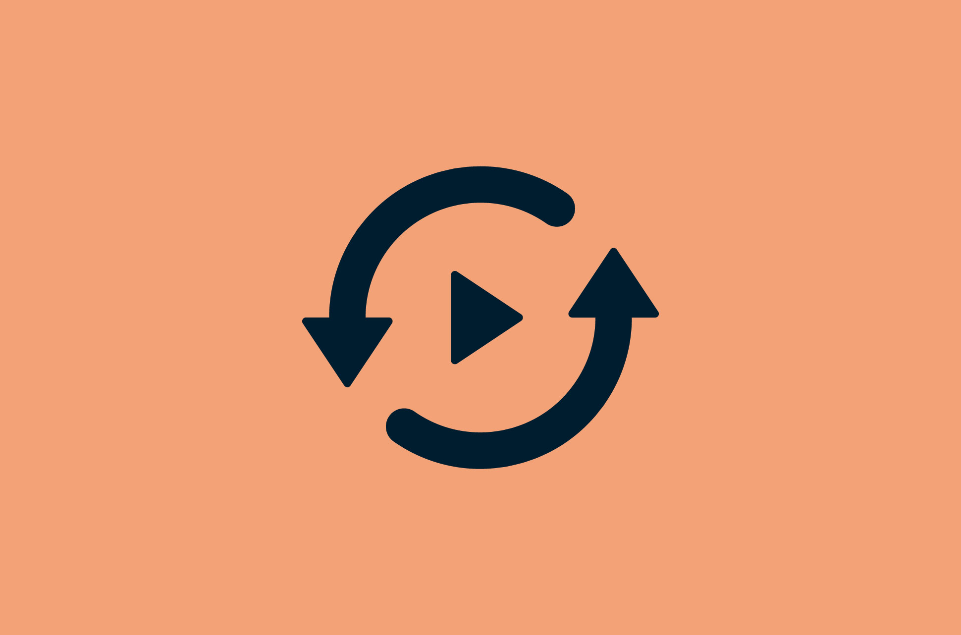 Play button inside renew symbol.