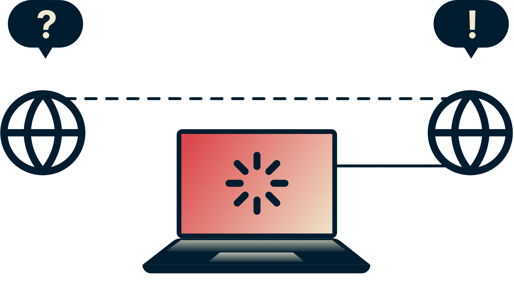 Wat is "peering"? Diagram met twee internetproviders die de snelheid van een laptop die video streamt, beperken.