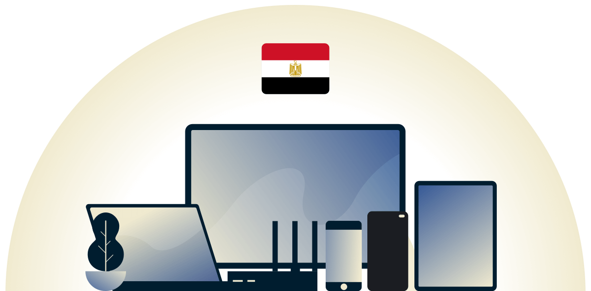 VPN de Egipto que protege una variedad de dispositivos.